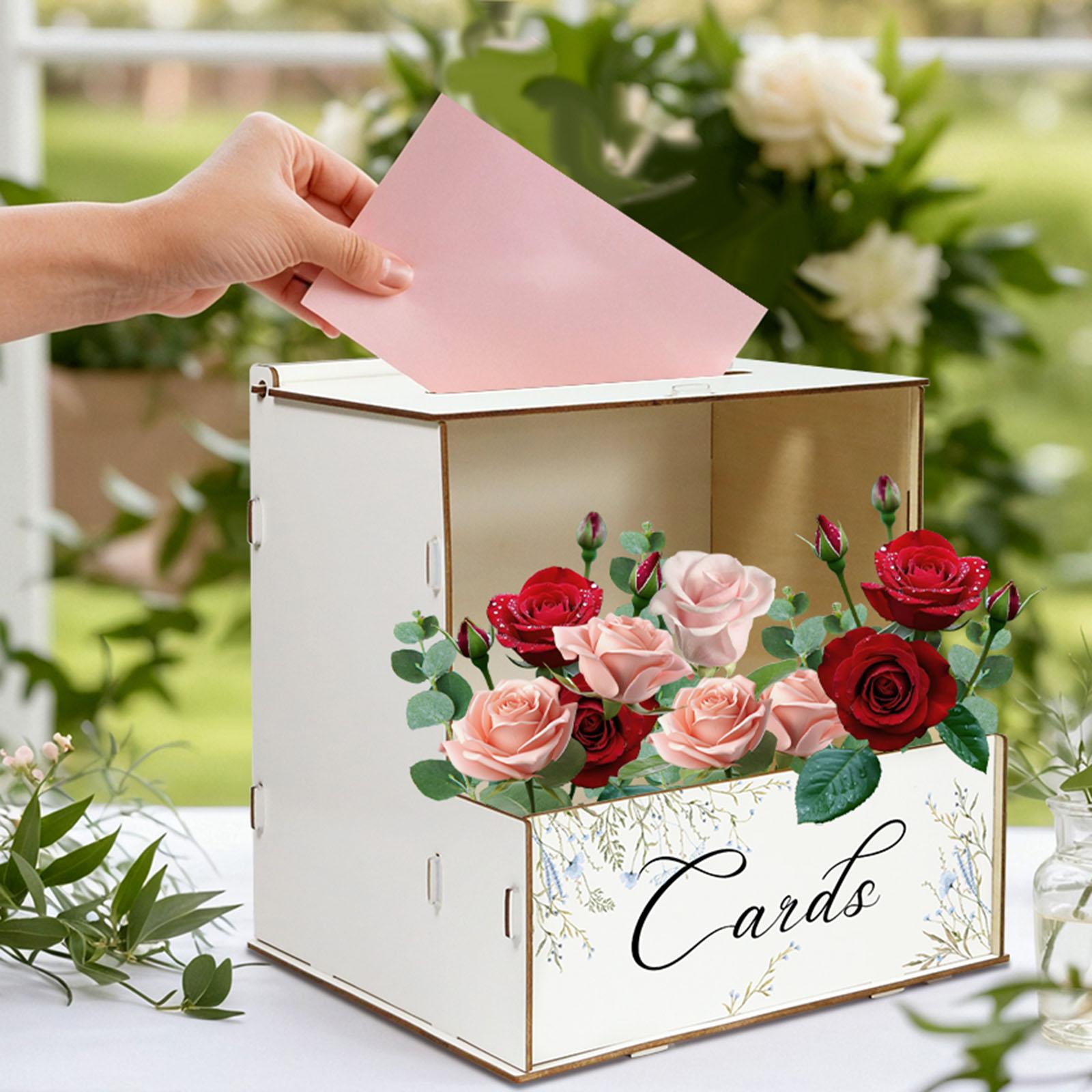 イベントや誕生日パーティー用の、木製の封筒ホルダー付き、パー - Wedding Card Box のレビューと価格