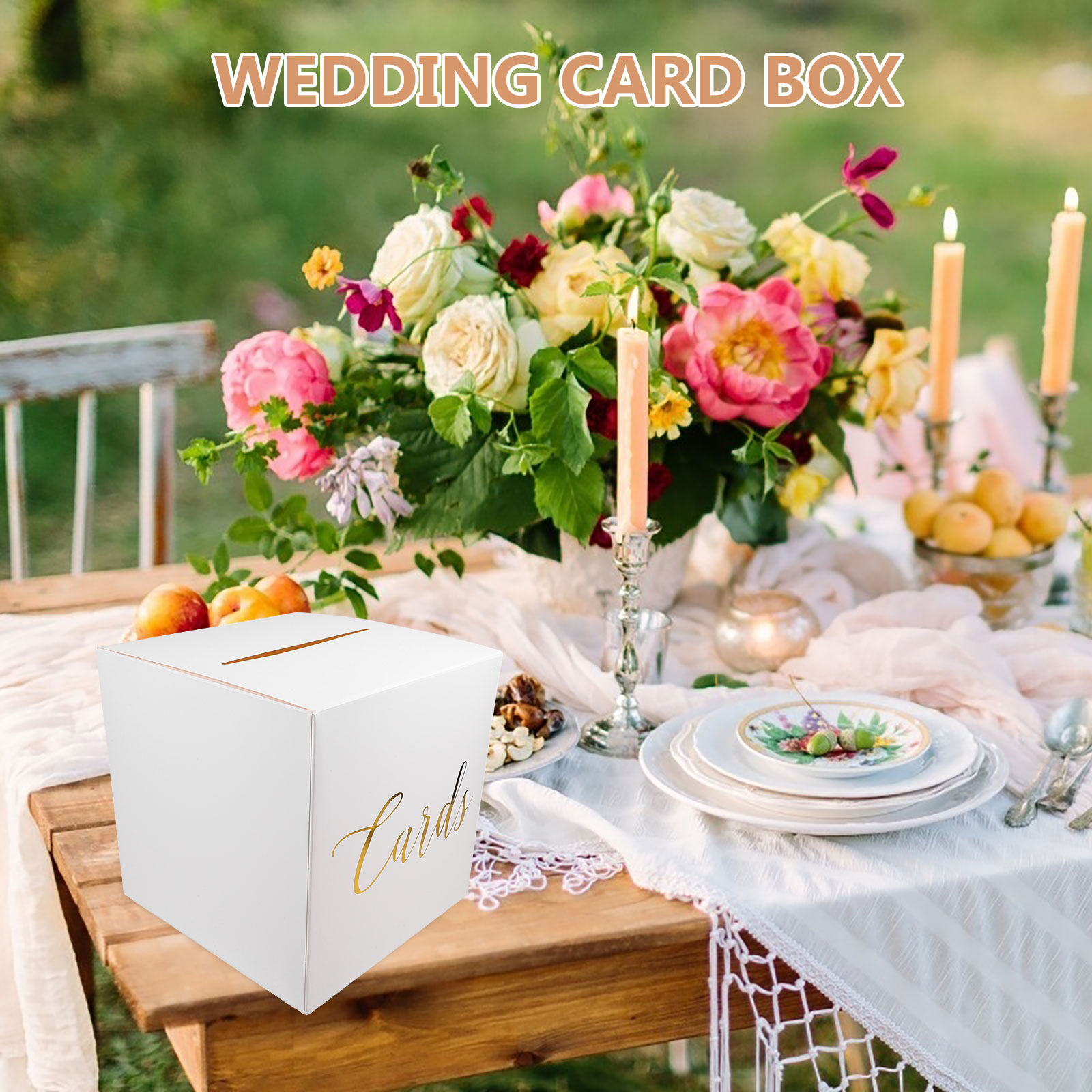 1個入り ウェディングカードボックス、紙製、ラスティックなデ - Wedding Card Box のレビューと価格